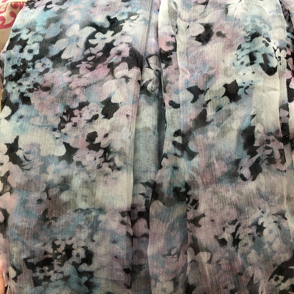 Silk Floral Maxi Skirt swim beach sheer delicate - Picture 13 of 14